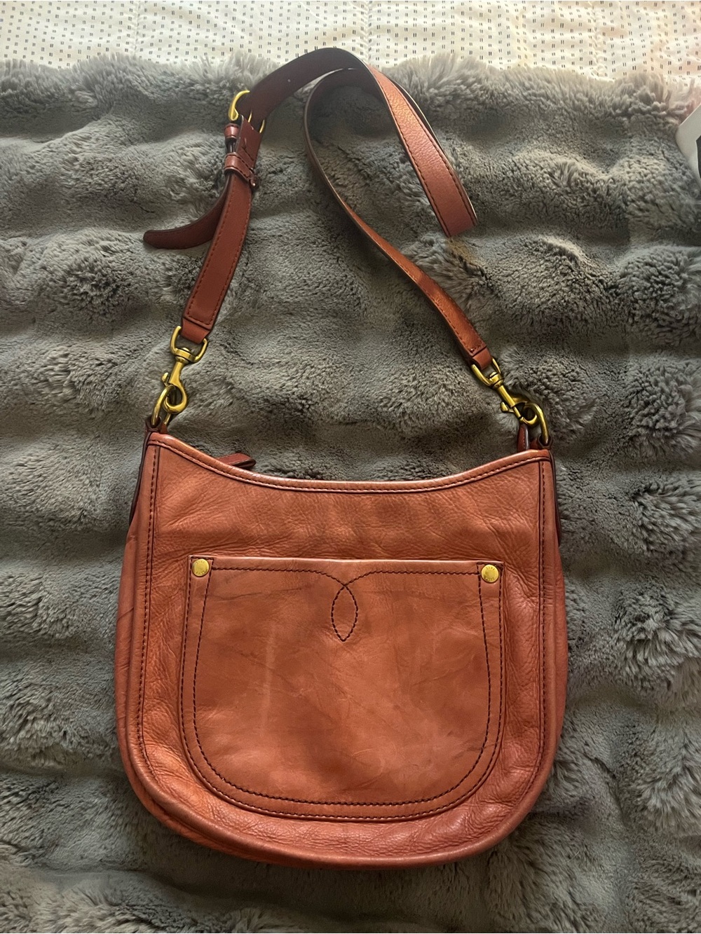 Frye Saddle Crossbody Bag in Rust